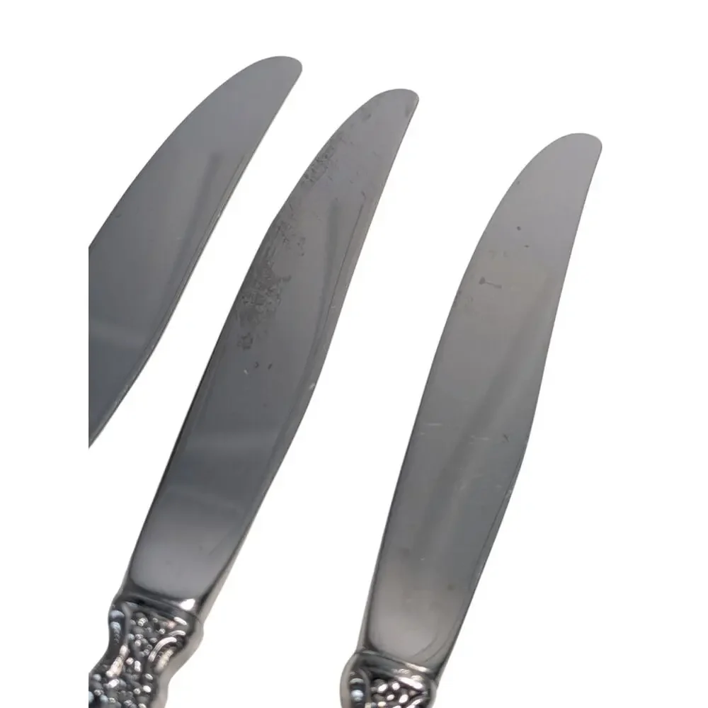 Oneida Michelangelo Cube Stainless Set of 5 Dinner Knives Ornate 9